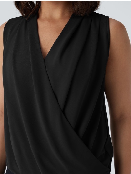 HALARA Tops - HALARA NWT Black Sleeveless Draped Wrap Top Dress size 2x